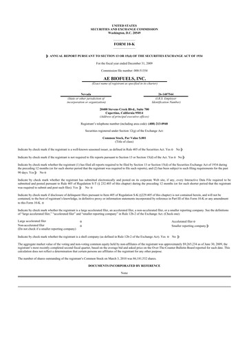 Thumbnail Aemetis 10-K Annual Report 