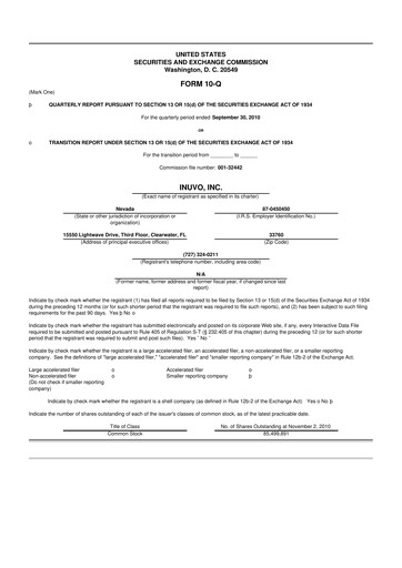 Miniature Inuvo 10-Q Rapport trimestriel  