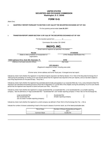 Miniature Inuvo 10-Q Rapport trimestriel 2011 