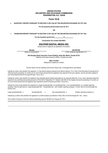 Thumbnail Dolphin Entertainment
 10-Q Quarterly Report FY 