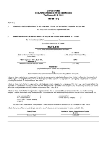 Miniature Inuvo 10-Q Rapport trimestriel 2011 