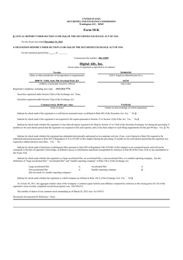 Thumbnail Digital Ally 10-K Annual Report 2011