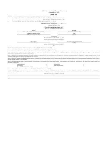 Thumbnail Kingstone Companies 10-K Annual Report 2011
