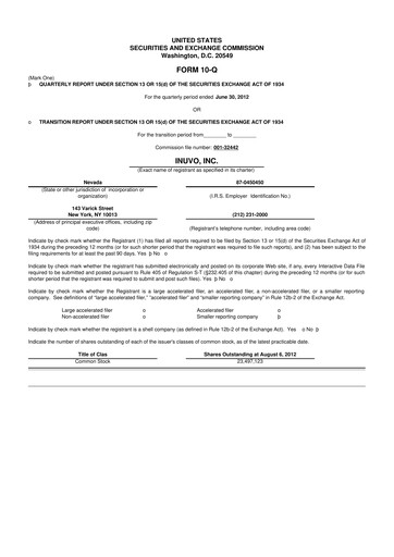 Miniature Inuvo 10-Q Rapport trimestriel  