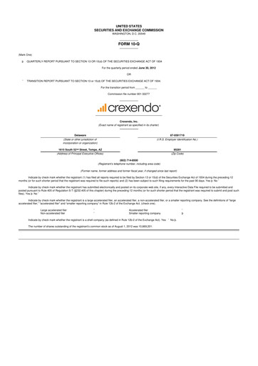 Vorschaubild Crexendo 10-Q Quartalsbericht 2012 
