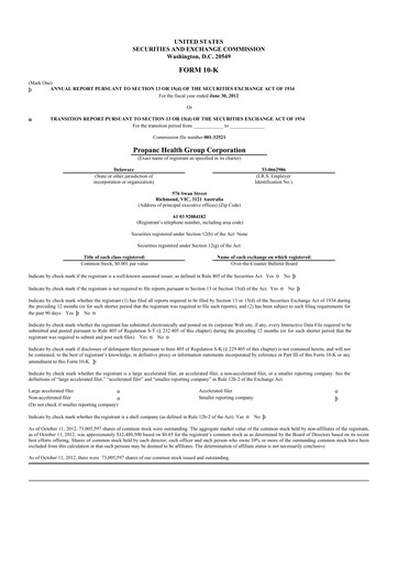 Thumbnail Propanc Biopharma 10-K Annual Report 2012