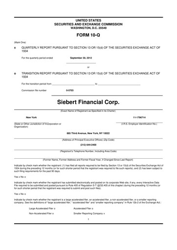 Vorschaubild Siebert Financial 10-Q Quartalsbericht 2012 