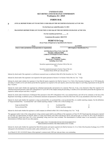 Thumbnail PEDEVCO
 10-K Annual Report 2012