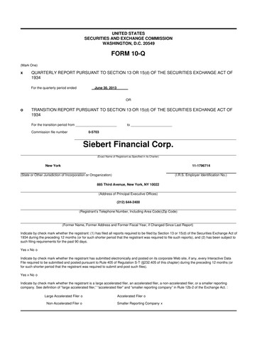 Vorschaubild Siebert Financial 10-Q Quartalsbericht 2013 