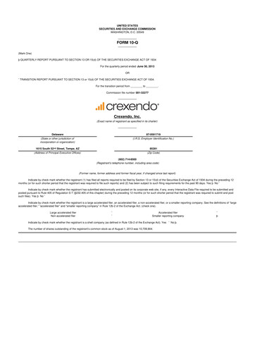 Vorschaubild Crexendo 10-Q Quartalsbericht  