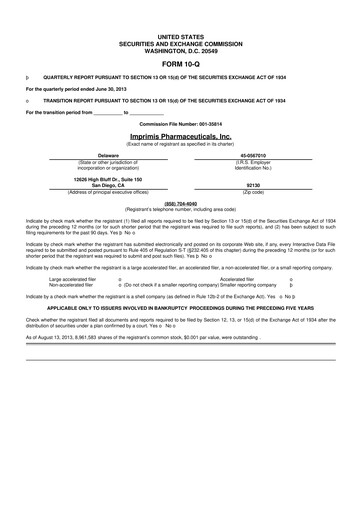 Thumbnail Harrow, Inc. 10-Q Quarterly Report FY2013 