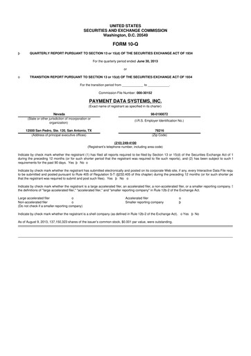 Thumbnail Usio 10-Q Quarterly Report FY2013 