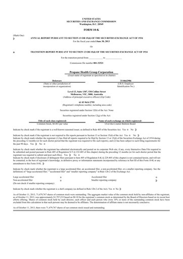 Thumbnail Propanc Biopharma 10-K Annual Report 2013