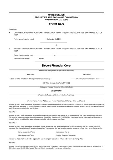 Vorschaubild Siebert Financial 10-Q Quartalsbericht 2013 