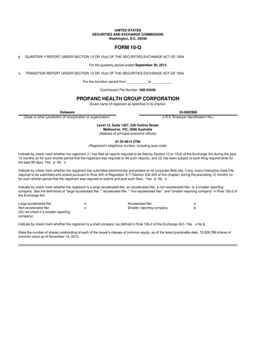 Thumbnail Propanc Biopharma 10-Q Quarterly Report FY2014 