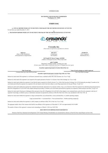 Thumbnail Crexendo 10-K Annual Report 2013