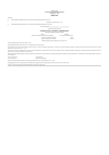 Thumbnail United States Antimony Corporation 10-K Annual Report 2013