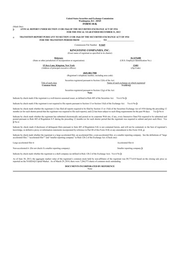 Thumbnail Kingstone Companies 10-K Annual Report 2013