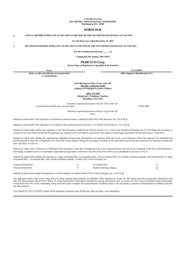 Thumbnail PEDEVCO
 10-K Annual Report 2013