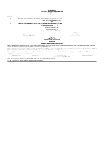 Vorschaubild Kingstone Companies 10-Q Quartalsbericht 2014 