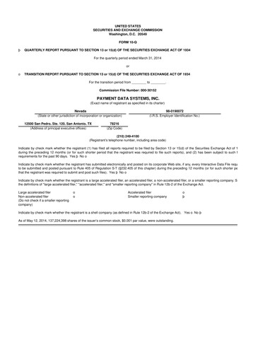 Thumbnail Usio 10-Q Quarterly Report FY2014 