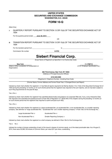 Vorschaubild Siebert Financial 10-Q Quartalsbericht 2014 