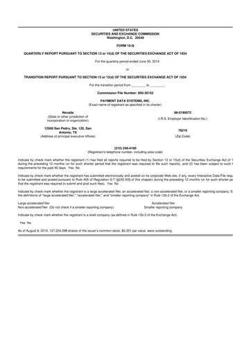 Thumbnail Usio 10-Q Quarterly Report FY2014 
