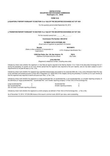Thumbnail Usio 10-Q Quarterly Report FY2014 