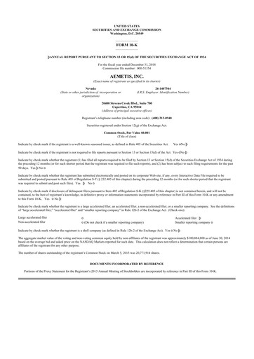 Thumbnail Aemetis 10-K Annual Report 2014