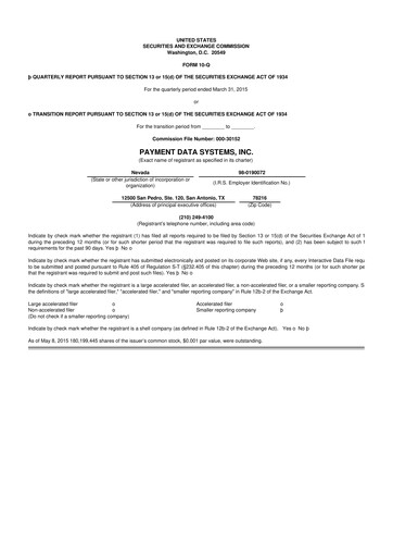 Thumbnail Usio 10-Q Quarterly Report FY2015 