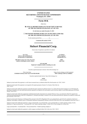 Thumbnail Siebert Financial 10-K Annual Report 2015