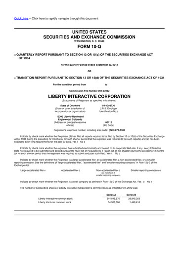 Thumbnail QVC Group 10-Q Quarterly Report FY2012 