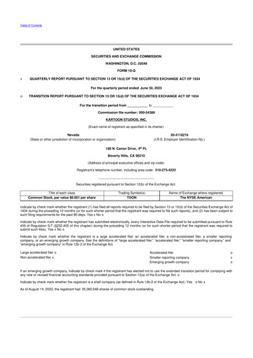 Thumbnail Kartoon Studios 10-Q Quarterly Report FY2023 