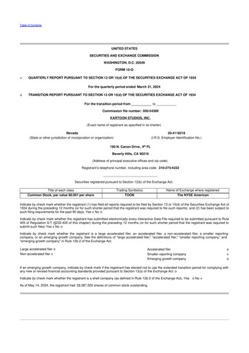 Thumbnail Kartoon Studios 10-Q Quarterly Report FY2024 