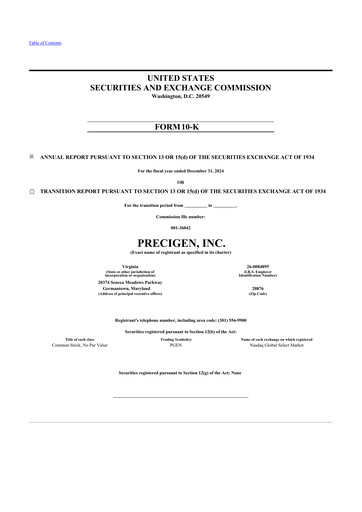 Miniature Precigen 10-K Rapport annuel 2024