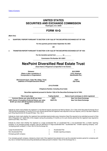 Thumbnail NexPoint Diversified Real Estate Trust 10-Q Quarterly Report FY2023 