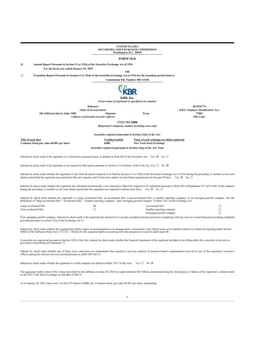 Thumbnail KBR
 10-K Annual Report 2024