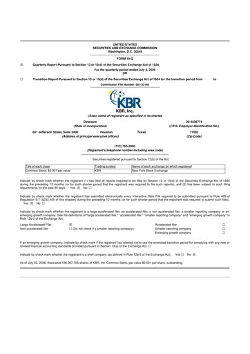 Thumbnail KBR
 10-Q Quarterly Report FY2026 
