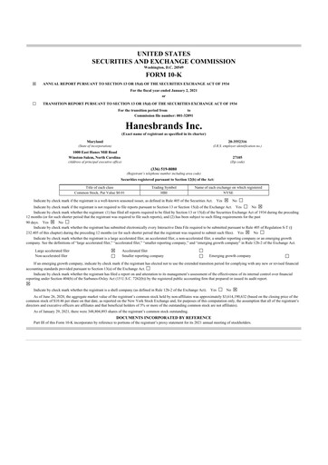 Thumbnail Hanesbrands
 10-K Annual Report 