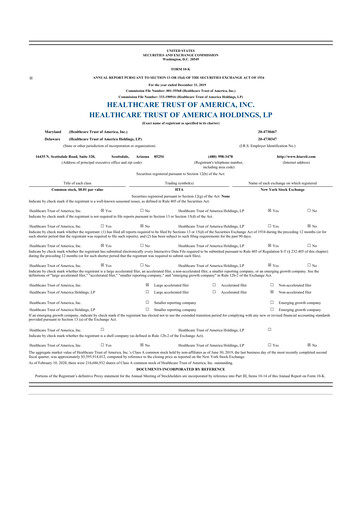 Thumbnail Healthcare Realty Trust 10-K Annual Report 