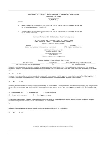Vorschaubild Healthcare Realty Trust 10-Q Quartalsbericht 2026 