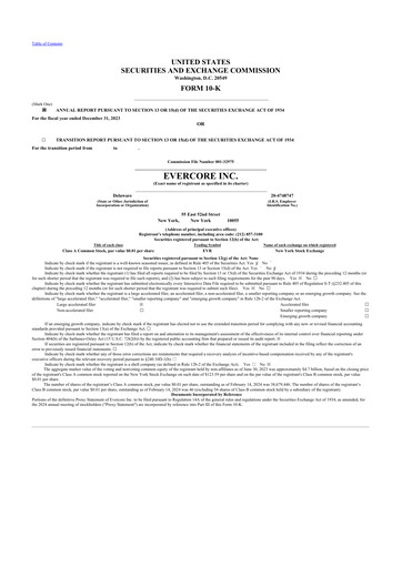 Thumbnail Evercore 10-K Annual Report 2023