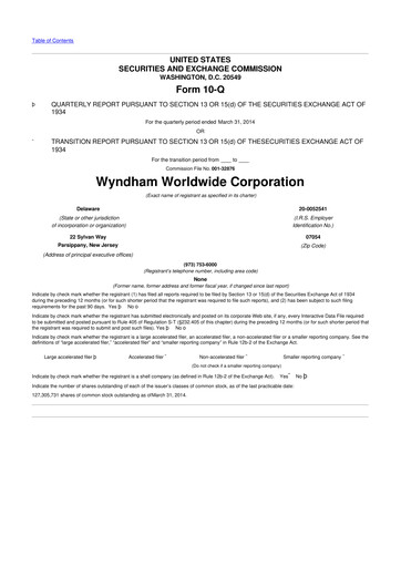 Miniature Travel + Leisure 10-Q Rapport trimestriel 2014 