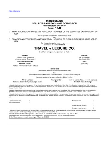 Miniature Travel + Leisure 10-Q Rapport trimestriel 2023 