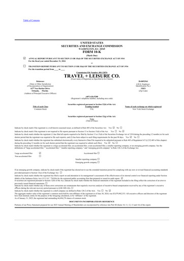 Thumbnail Travel + Leisure 10-K Annual Report 2024