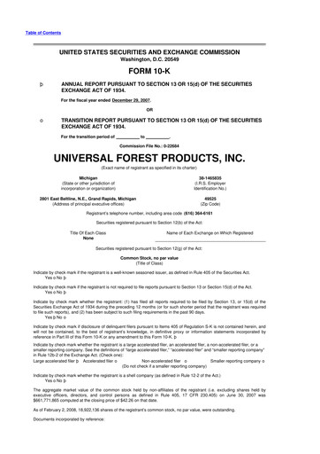 Thumbnail UFP Industries
 10-K Annual Report 