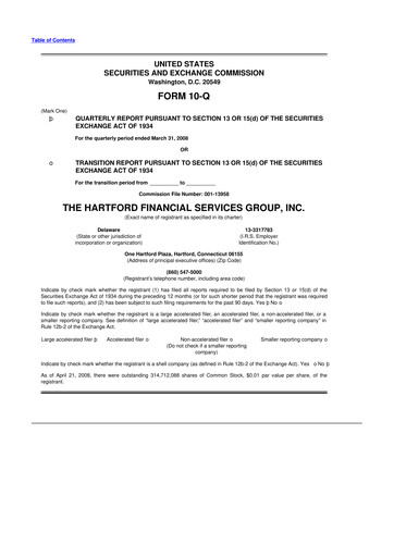 Thumbnail The Hartford 10-Q Quarterly Report FY 