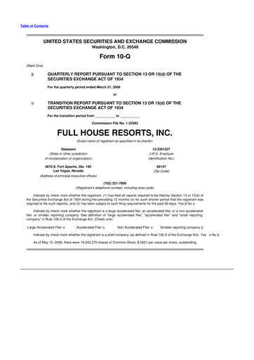 Vorschaubild Full House Resorts
 10-Q Quartalsbericht  