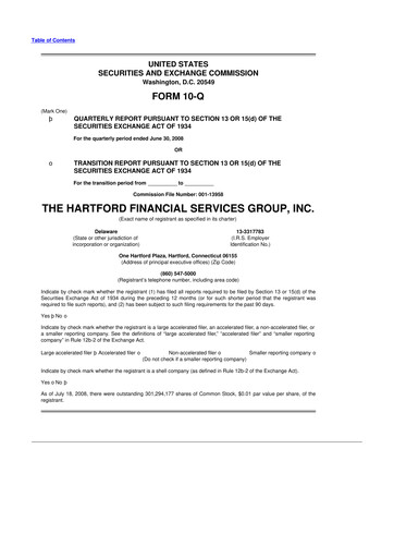 Thumbnail The Hartford 10-Q Quarterly Report FY 