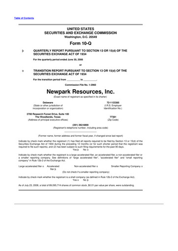Thumbnail NPK International 10-Q Quarterly Report FY 